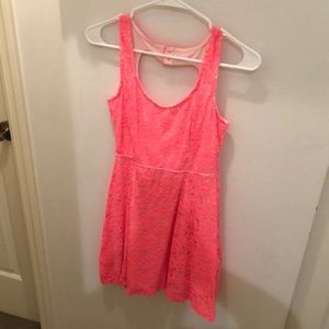 Hot pink open back dress